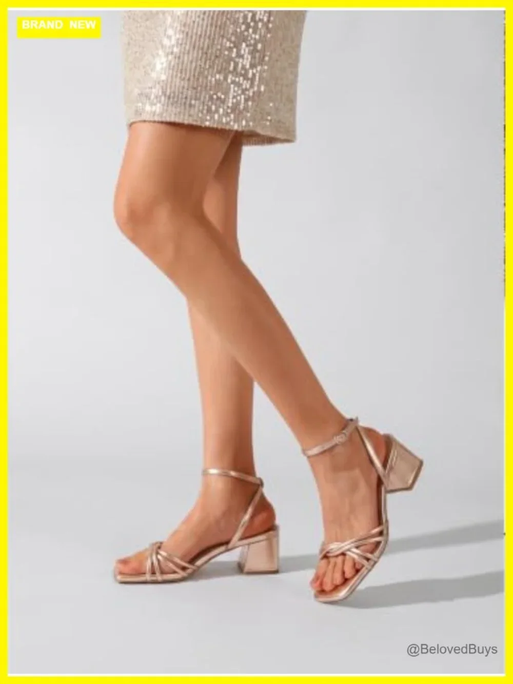 Strappy Square Toe Chunky Heel Sandals Women 2 Inch Block Heel